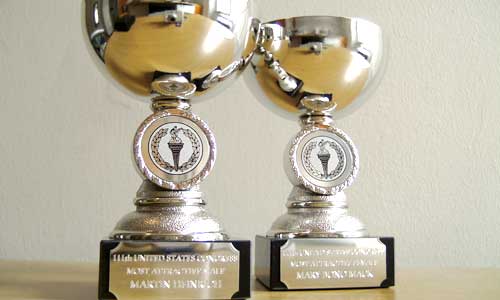 Two trophies.
