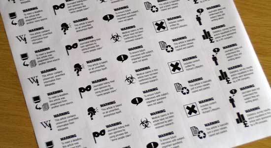 A sheet of stickers.